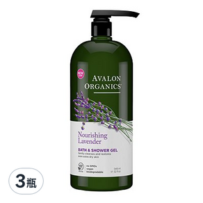 AVALON ORGANICS 精油滋潤沐浴露 薰衣草, 946ml, 3瓶