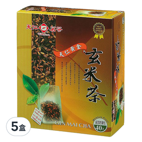 天仁茗茶 黃金玄米茶, 3g, 40包, 5盒