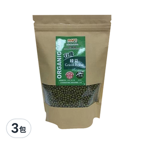 茂喜食品 有機綠豆, 400g, 3包