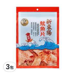 新東陽 魷魚片 炭烤, 80g, 3包