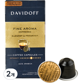 DAVIDOFF Nespresso咖啡機適用 Fine Aroma咖啡膠囊, 10入, 5.5克, 2個