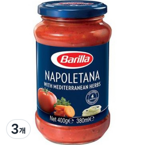 Barilla 百味來 拿坡里地中海義大利麵醬, 3個, 400g