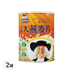 QUAKER 桂格 大燕麥片, 1.1kg, 2罐