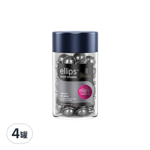 ellips 意立詩 沙龍級角蛋白膠囊護髮油 強韌亮澤黑桃花 50粒, 50ml, 4罐