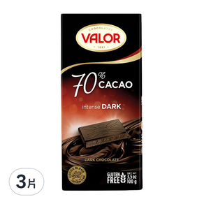 西班牙 VALOR 70%純黑巧克力片, 100g, 3片