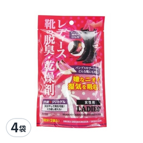 不動化學 女靴脫臭乾燥劑 2包入, 70g, 4袋