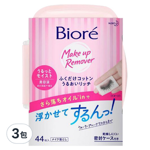 Biore 蜜妮 頂級滋潤深層卸妝棉, 44張, 3包