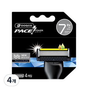 Dorco PACE POWER 7 剃須刀片, 4入, 4個