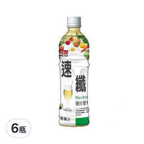 RICO 紅牌 速纖飲料, 495ml, 6瓶