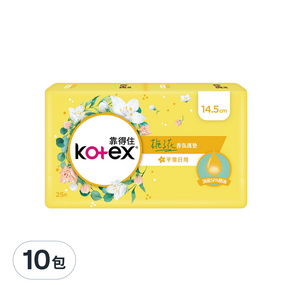 Kotex 靠得住 香氛梔子花 平常日用護墊, 14.5cm, 25片, 10包