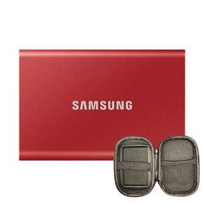 SAMSUNG 三星 移動固態硬碟SSD T7 MU-PC500R/WW+保護套, Metallic Red, 500GB