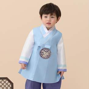 TheyeHanbok 男童款595青藍色韓服套裝