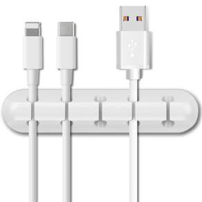 5 個 USB 充電線固定夾, 1個, 白色