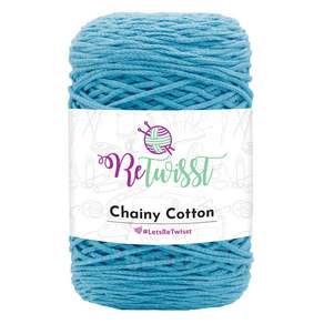 brandyarn Retwisst Chainy Cotton系列 再生針織線, 7018 藍色, 1捲