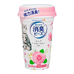 unicharm 清新消臭貓盆消臭粒 純淨花香, 450ml, 1個