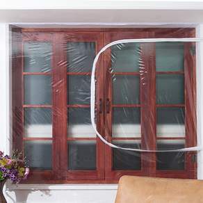 dashop 窗口式拉鍊式防風擋風玻璃透明150 x 120 cm+扣帶6p, 1套