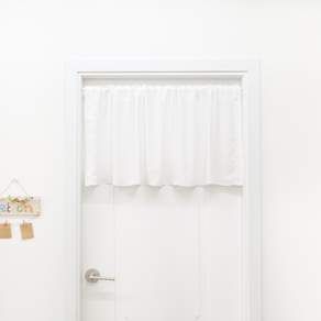 WOOREEDECO 純雪紡廚房平衡蓋窗簾, 米白色