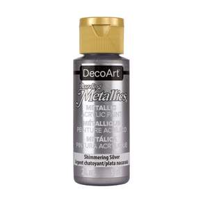 DecoArt 炫彩金屬壓克力顏料 23_Shimmering Silver, 59毫升, 1 種顏色
