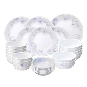 Corelle 康寧 Lapinue 6人份圓形餐具組, 飯碗330ml*6+湯碗480ml*6+小菜碟*6+小圓盤*3+中圓盤*2+大圓盤*1, 1組