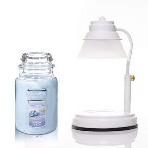 Aindy Timer 白色蠟燭加熱器 + Yankee Candle 大號 623g 套組, 1套, 沙灘漫步