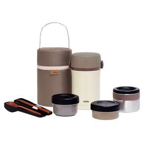 THERMOS 膳魔師 保溫便當盒組 TKLF-1200F, 奶油白色, 1組