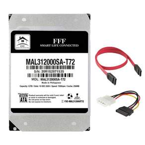 F3 MALSHAL 硬盤 3.5 型 HDD + SATA 線組 2, MAL312000SA-T72, 12TB