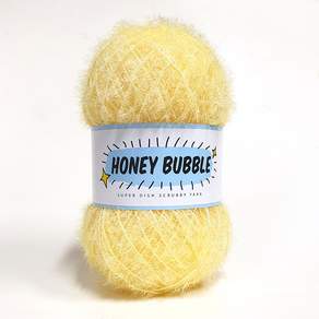 Knitt Honey Bubble菜瓜布毛線 90g, 1個, 03嬰兒黃