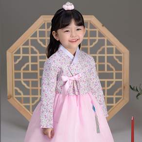 TheyeHanbok 女童款864粉色Yena韓服套裝