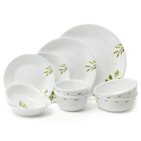 Corelle 康寧 橄欖印花2人份碗盤組, 混合顏色, 1組