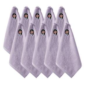 From Cotton 30 支純棉公主刺繡環巾, 10個, 紫色