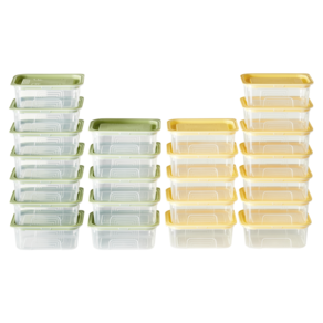 EASY&FREE 保鮮盒 400ml 檸檬黃 12入+保鮮盒 400ml 橄欖綠 12入, 24入, 1套