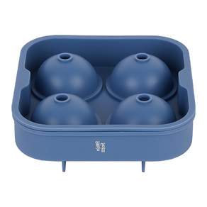 Dailygongam 圓形冰球製冰模具, 藍色(4格), 1組
