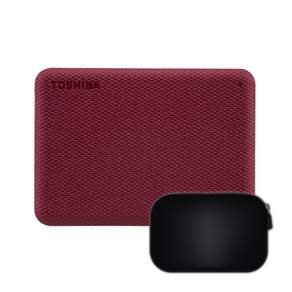 TOSHIBA 東芝 Canvio Advance外接式硬碟+收納袋組, 4TB, Red