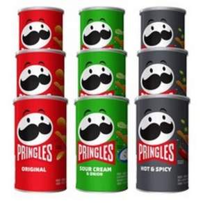 PRINGLES 品客 洋芋片 原味 3罐+洋蔥口味 3罐+辣味 3罐, 9入