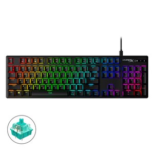 하이퍼엑스 Alloy Origins 아쿠아축 영문키캡 일반형 키보드, 블랙, HX-KB6AQX-US