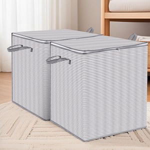 코멧 대용량 패브릭 이불 의류 정리함 180L, 그레이, 2개