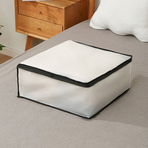 메이크마인 가정용 방진 방수 PVC 이불 수납 파우치 리빙 정리함, 블랙, 40 x 30 x 20 cm, 1개