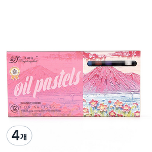 캔버스틱 오일 파스텔, 12색, 4개
