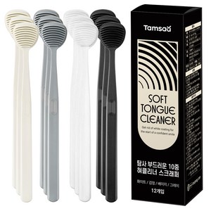 탐사 부드러운 10중 혀클리너 스크래퍼, 210g, 12개