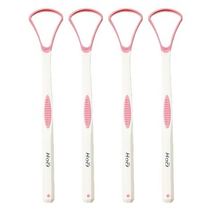 비즈온 생활필수품 혀 백태 설태 제거기 크리너 핑크, 10g, 4개