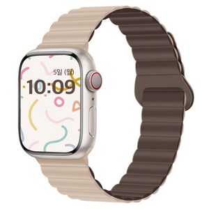디지지 애플워치 실리콘 링크 마그네틱 스트랩 42 / 44 / 45 / 46 / 49mm, 모카베이지, 1개