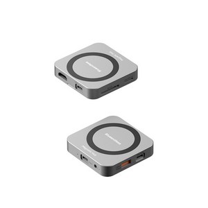 2 in 1 USB 3.2 8포트 멀티허브+M.2 NVMe 2230 외장 ssd 하드 케이스+케이블 포함, 실버, 1개