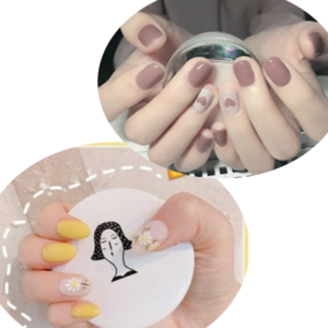 시크엘라 셀럽 네일팁 파격 2세트, 2개, 핑크코코아 & 써니데이지