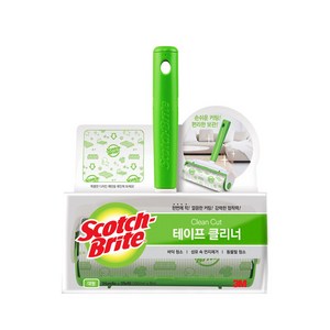 3M 절취선에 따라 깔끔한 컷팅 테이프클리너 돌돌이 대형 핸들 리필 1R 증정 1세트