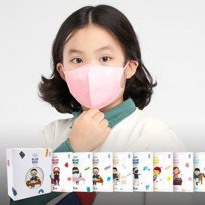 블루본 아이노우 2D 새부리형 컬러 어린이마스크 소형, 30개입, 1개, 민트