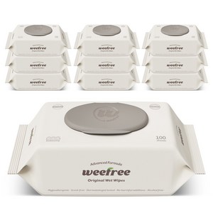 weefree 위프리 제로 그레이 대용량 엠보싱 아기물티슈 캡형 53gsm, 10개, 100매, 53g