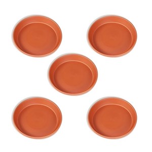 화분월드 인테리어 다용도 베이직 원형 화분받침대, 토기오랜지, 5개