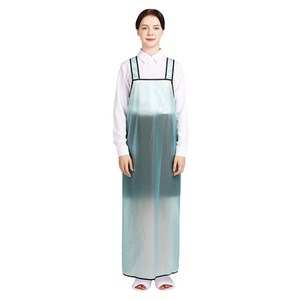 웰프런 우레탄 방수앞치마 검정파이핑 대, 반투명스카이블루, 1개