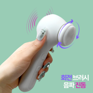 이니타 진동 회전 클렌저 모공피지 저자극 실리콘 세안기 프리미엄 듀얼 딥클렌저, 1개, 화이트
