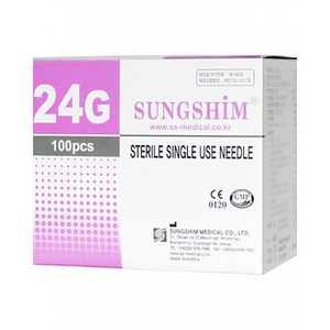 성심 일회용주사침(니들) 24G 3/4inch(19mm)100개입, 100개